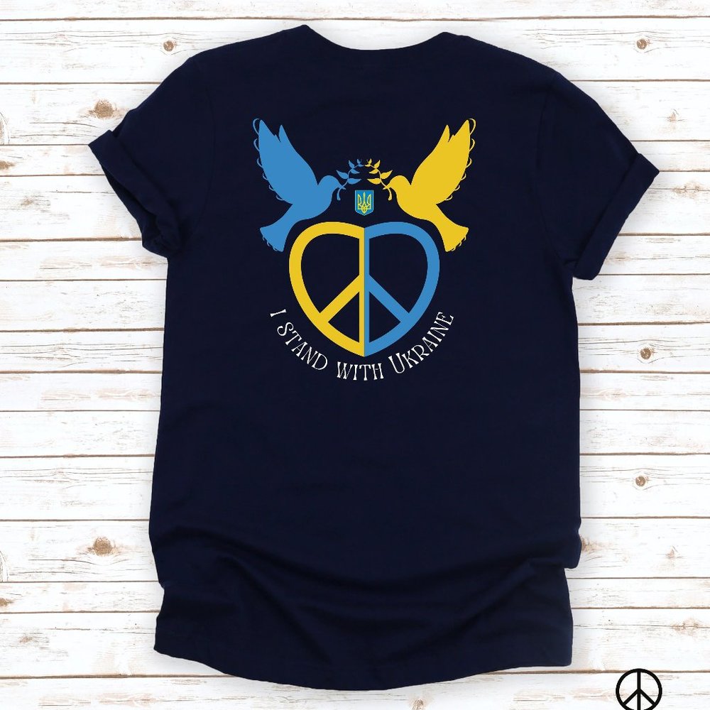Ukraine Freedom and Peace Dove Unisex Cotton Shirt  Stand With Ukraine  Shirt